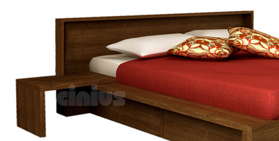 Bed Comodo  bed Tokyo con coppia cassetti sottoletto