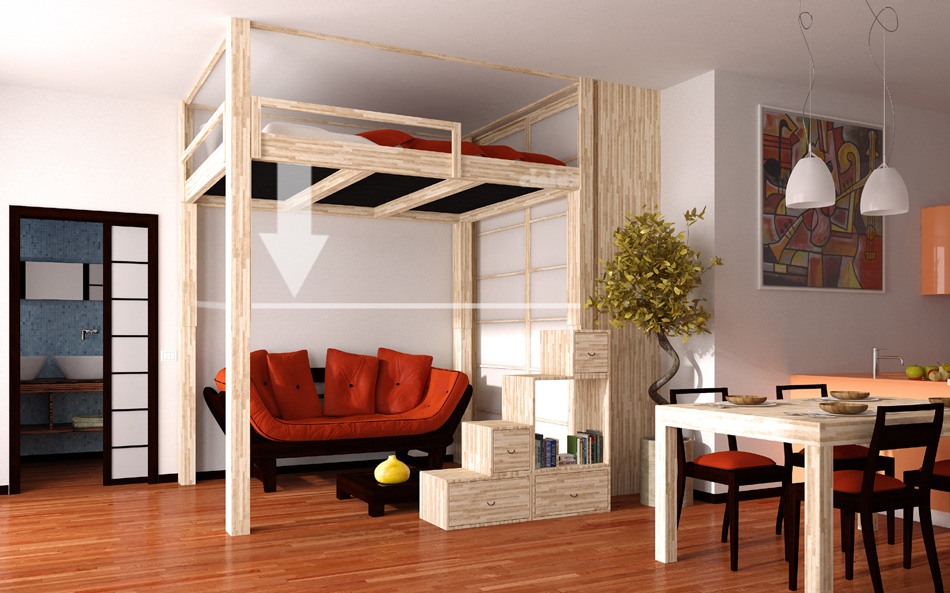 Height adjustable Rising loft bed Height adjustable Rising loft bed