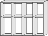 Armoire en sapin 320 cm, 4 portes