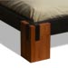 Structure noire avec pieds teak