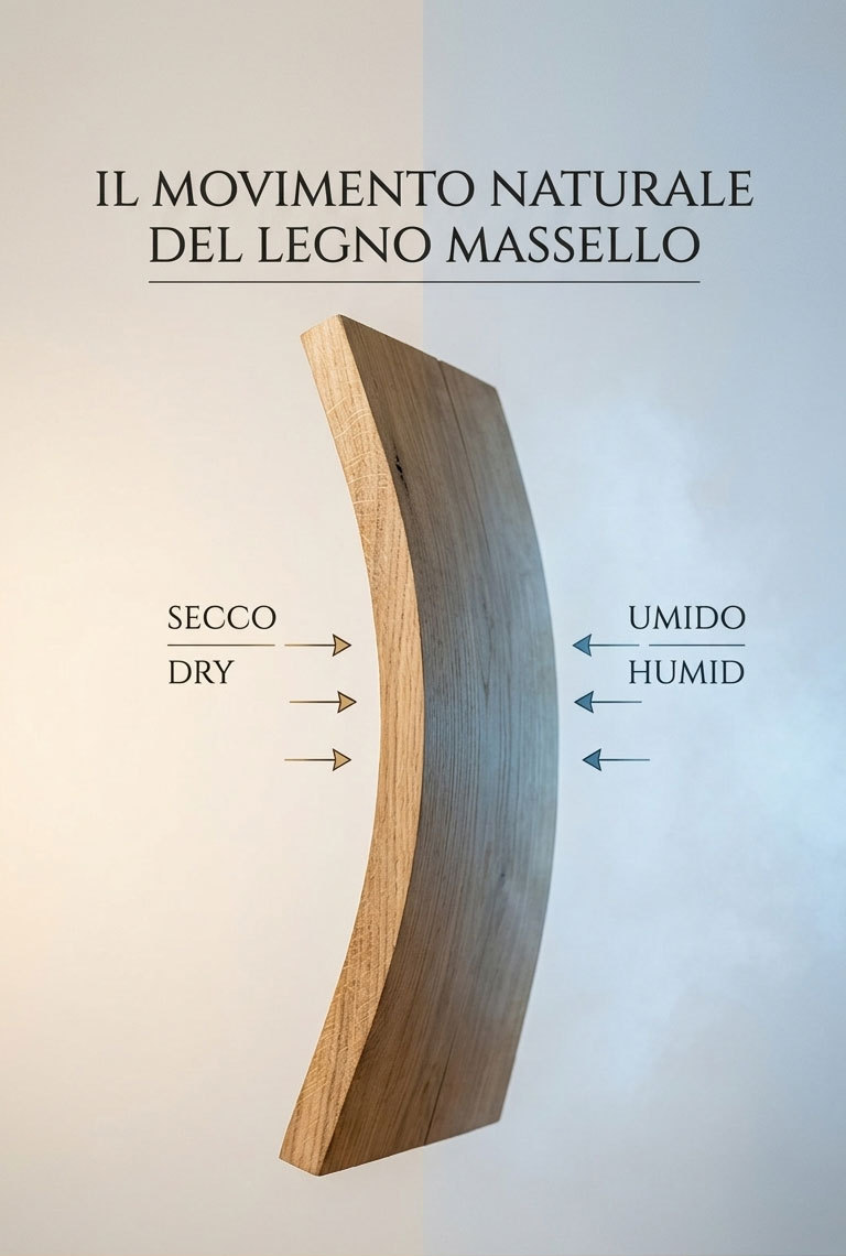 Movimento naturale del legno massello Cinius