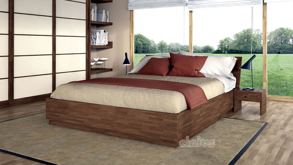 Letto contenitore Box di Cinius con rete a doghe sollevabile salvaspazio