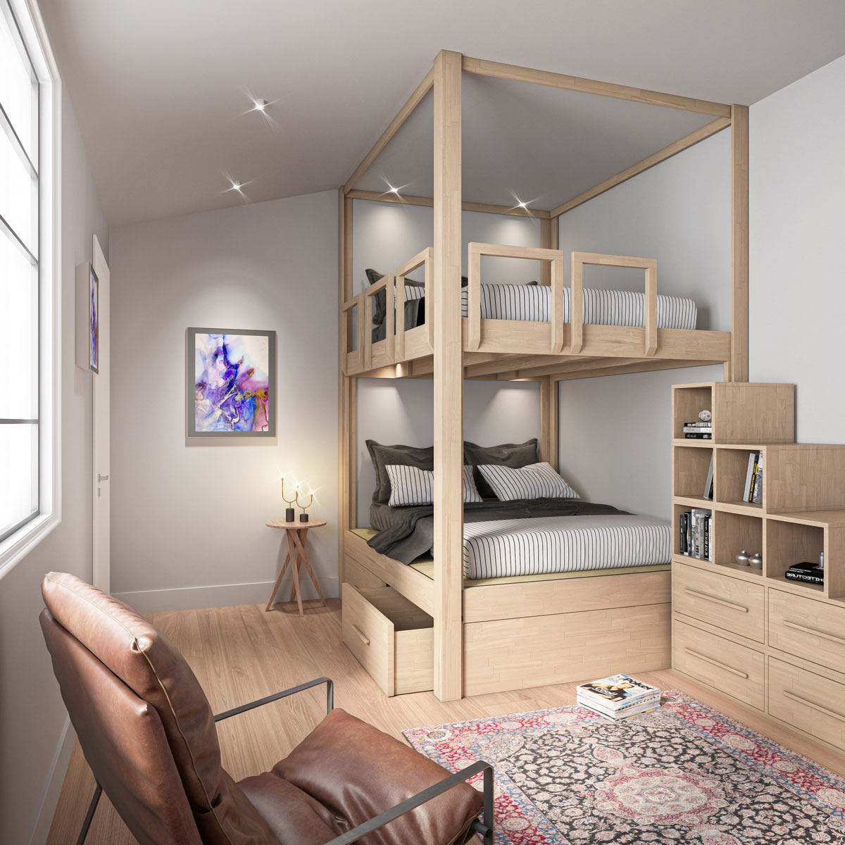 Letto a Castello SpazioBed di Cinius in legno massello