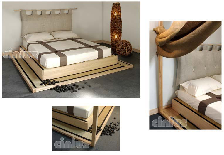 Letto Yasumi basso zen di Cinius, dettagli