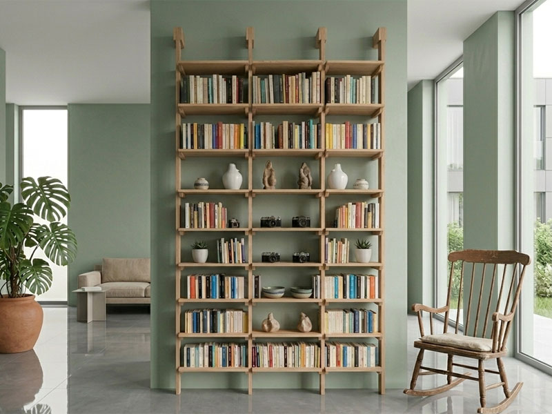 Cinius LIBRERIE ante scorrevoli, mensole ad altezza fissa, libreria componibile o a scala, modulari ad uso armadietto con kit di montaggio, ripiani